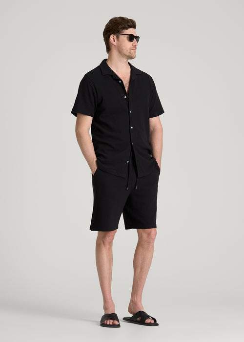 Black Zervalon Relaxed Fit Short Sleeve Button Front Collared Shirt Nuviandcasao 2 - nuviandcasa Black Zervalon Relaxed Fit Short Sleeve Button Front Collared Shirt Nuviandcasao - Image 2