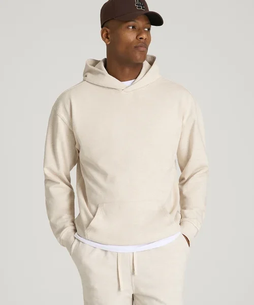 Cream Zorvella Relaxed Fit Nuviandcasao Kangaroo Pocket Pullover Hoodie