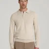 Ivory Velquorin Long Sleeve Knit Polo Sweater Nuviandcasao Button Front Collar