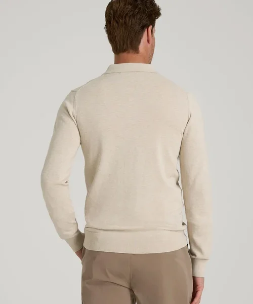 Ivory Velquorin Long Sleeve Knit Polo Sweater Nuviandcasao Button Front Collar 3 - nuviandcasa