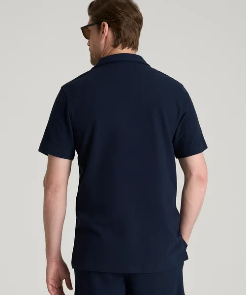 Navy Blue Vorellian Nuviandcasao Short Sleeve Button Front Relaxed Fit Shirt 3 - nuviandcasa