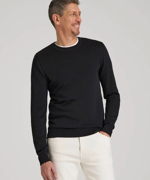 Nuviandcasao Black Veltrion Classic Crewneck Long Sleeve Ribbed Trim Sweater