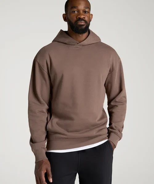 Nuviandcasao Taupe Brown Zelvoro Relaxed Fit Drop Shoulder Pullover Hoodie