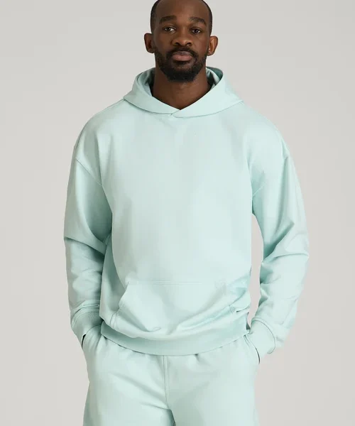 Soft Mint Velquira Nuviandcasao Relaxed Fit Kangaroo Pocket Pullover Hoodie